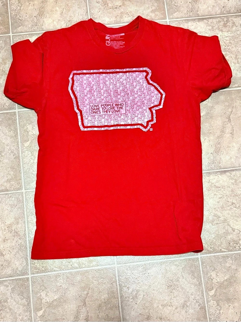 Raygun UNISEX TEE Graphic Short Sleeve Tee in Red Love is Love